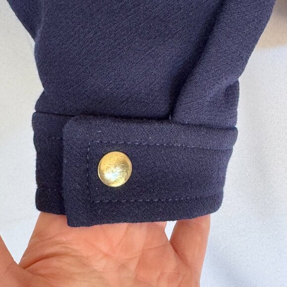 J. Crew Navy Blue Wool Blend Double Cloth Zip Front Wool Blend Jacket Size 14 - Picture 10 of 16